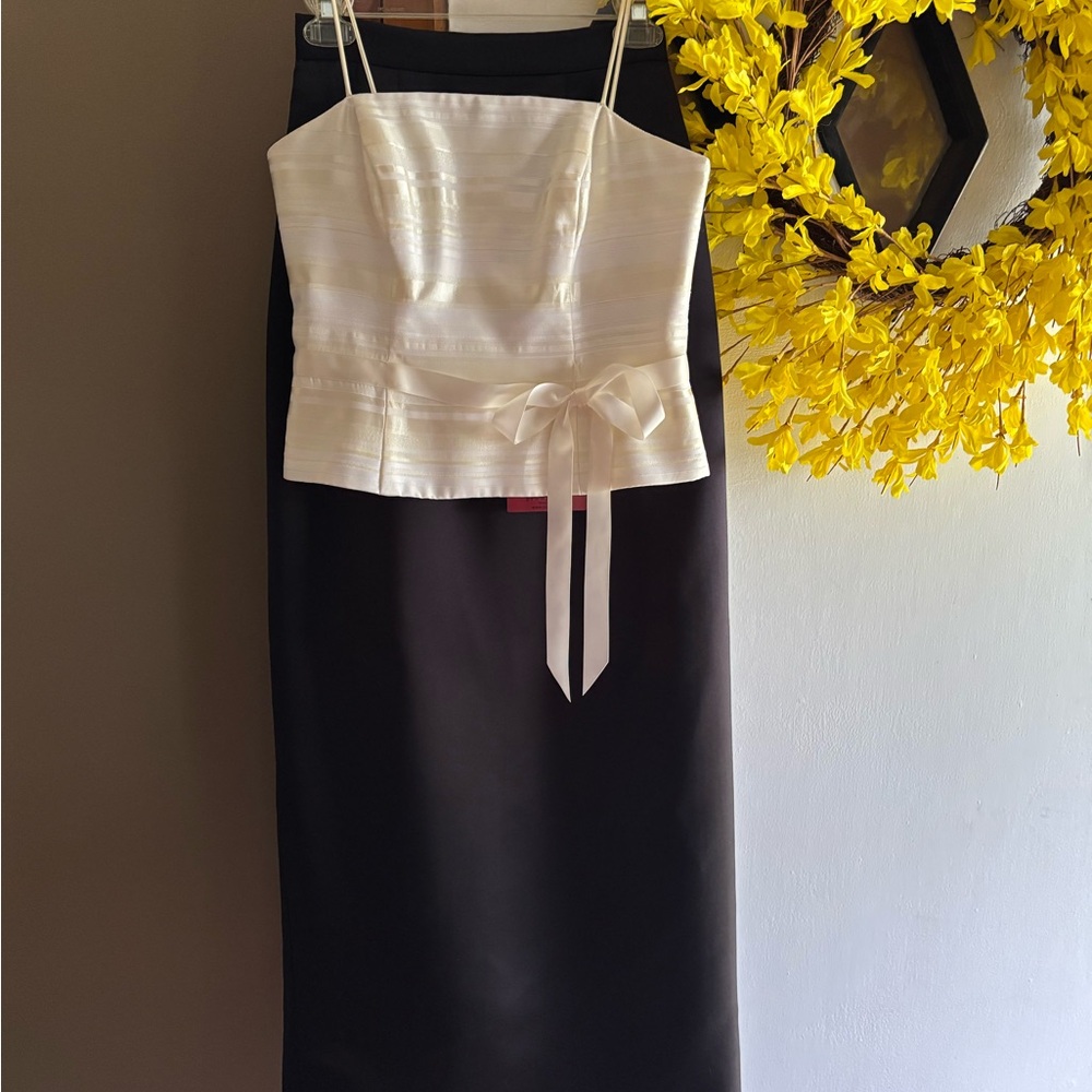 Elegant White and Black Women's Dress